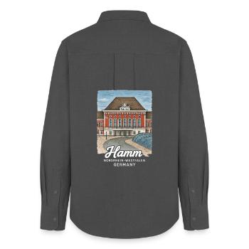 Hamm - Women's Oxford Shirt - anthracite - Back - AI Model Female 172 light (172cm)