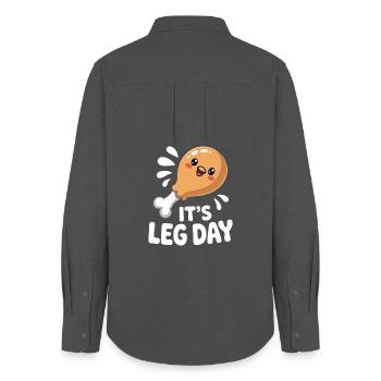 It's Leg Day Gym Cheat Day Bein Training Fitness - Women's Oxford Shirt - anthracite - Back - AI Model Female 172 light (172cm)