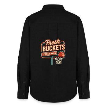 Basketball Spruch Humor Basketballer Geschenkidee - Frauen Oxford Hemd - Schwarz - Hinten - AI Model Female 172 light (172cm)