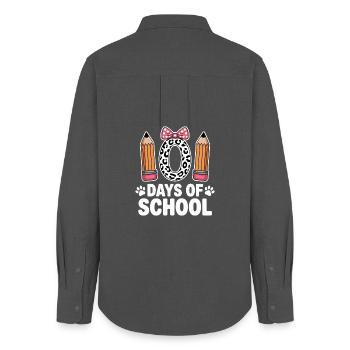 Leopard Pencil Back To School - Women's Oxford Shirt - anthracite - Back - AI Model Female 172 light (172cm)