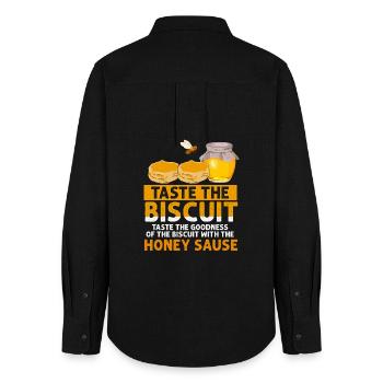Goûtez le biscuit à la sauce au miel - Chemise Oxford Femme - noir - Dos - AI Model Female 172 light (172cm)