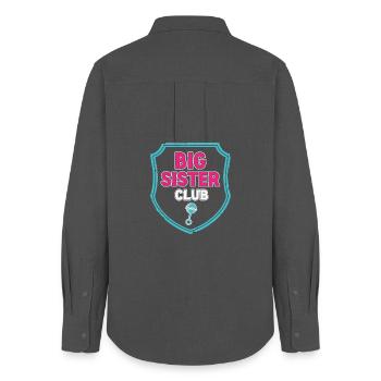 Big Sister Club Sign - Women's Oxford Shirt - anthracite - Back - AI Model Female 172 light (172cm)