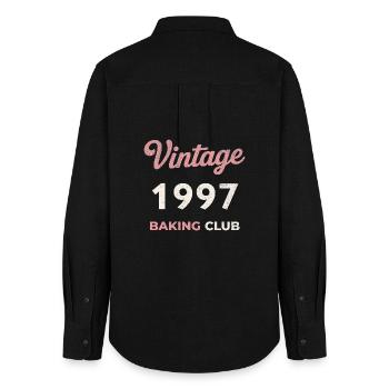 Vintage 1997 – Baking Club Retro Birth Year - Women's Oxford Shirt - black - Back - AI Model Female 172 light (172cm)