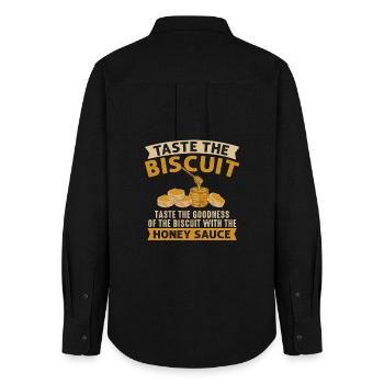 Taste The Biscuit Honey Sauce - Women's Oxford Shirt - black - Back - AI Model Female 172 light (172cm)