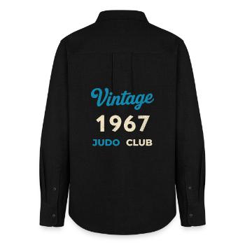 Vintage 1967 Judo Club Retro Birth Year Gift - Women's Oxford Shirt - black - Back - AI Model Female 172 light (172cm)