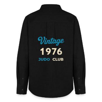 Vintage 1976 Judo Club Retro Birth Year Gift - Women's Oxford Shirt - black - Back - AI Model Female 172 light (172cm)