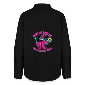 Out of Spells but not out of Shells - Cool Wizard  - Women's Oxford Shirt - black - Back - AI Model Female 172 light (172cm)