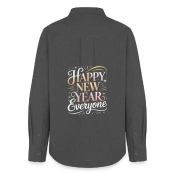 Happy New Year Everyone Glitter - Women's Oxford Shirt - anthracite - Back - AI Model Female 172 light (172cm)
