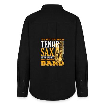 Saxophone ténor saxophoniste de jazz - Chemise Oxford Femme - noir - Dos - AI Model Female 172 light (172cm)