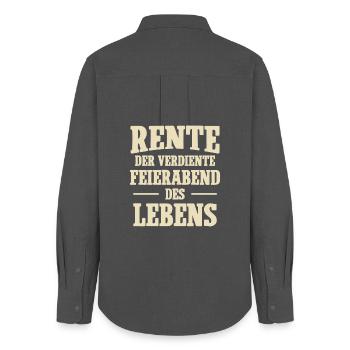 Pension the well-deserved end of life - Women's Oxford Shirt - anthracite - Back - AI Model Female 172 light (172cm)