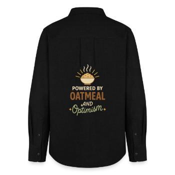 Porridge Breakfast Culture Overnight - Women's Oxford Shirt - black - Back - AI Model Female 172 light (172cm)