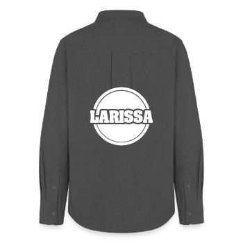 First name Larissa - Women's Oxford Shirt - anthracite - Back - AI Model Female 172 light (172cm)