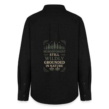 Neurodivergent introvert - Women's Oxford Shirt - black - Back - AI Model Female 172 light (172cm)
