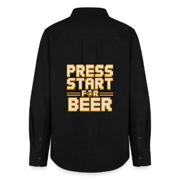 Appuyez sur Start Pour la bière Retro Gamer Spruch Für - Chemise Oxford Femme - noir - Dos - AI Model Female 172 light (172cm)