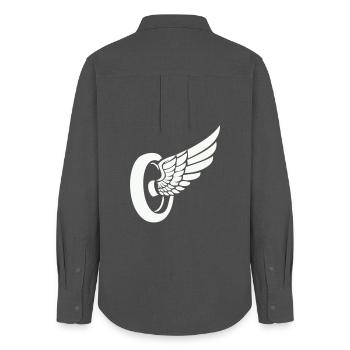 Tire Wings - Women's Oxford Shirt - anthracite - Back - AI Model Female 172 light (172cm)