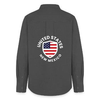 American flag emblem in shield New Mexico - Women's Oxford Shirt - anthracite - Back - AI Model Female 172 light (172cm)