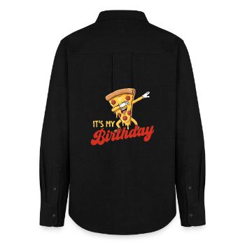 It’s My Birthday Dabbing Pizza Funny Party - Women's Oxford Shirt - black - Back - AI Model Female 172 light (172cm)