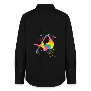 Alpine skiing Winter sports Nordic skiing - Women's Oxford Shirt - black - Back - AI Model Female 172 light (172cm)