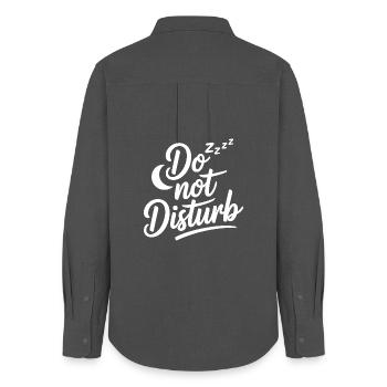 Do Not Disturb Sloth Anti Social - Women's Oxford Shirt - anthracite - Back - AI Model Female 172 light (172cm)