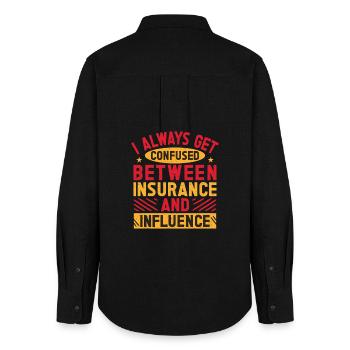 Insurance Agent Insurance & Influence Funny - Women's Oxford Shirt - black - Back - AI Model Female 172 light (172cm)