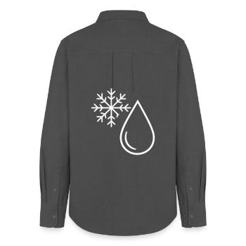 Schnee und Minimalist Drop - Frauen Oxford Hemd - Anthrazit - Hinten - AI Model Female 172 light (172cm)