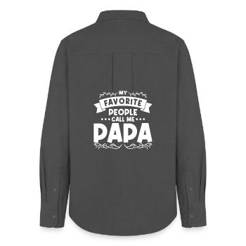 Mes personnes préférées m’appellent papa - Chemise Oxford Femme - charbon - Dos - AI Model Female 172 light (172cm)