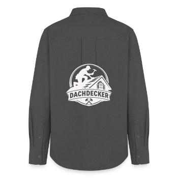 Roofer Craft Logo Motif - Women's Oxford Shirt - anthracite - Back - AI Model Female 172 light (172cm)