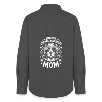 Cadeau pour chien : Dictions du Springer Spaniel anglais - Chemise Oxford Femme - charbon - Dos - AI Model Female 172 light (172cm)