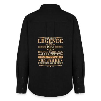 Birthday born in 1961 65 years - Women's Oxford Shirt - black - Back - AI Model Female 172 light (172cm)