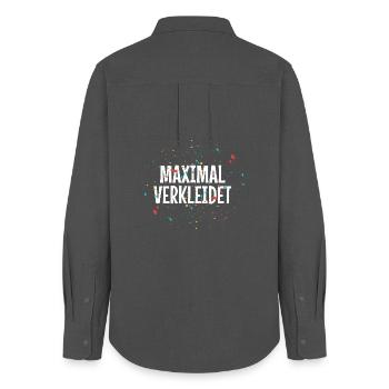 MAXIMAL VERKLEIDET – Karneval Fasching Kostüm Spru - Frauen Oxford Hemd - Anthrazit - Hinten - AI Model Female 172 light (172cm)