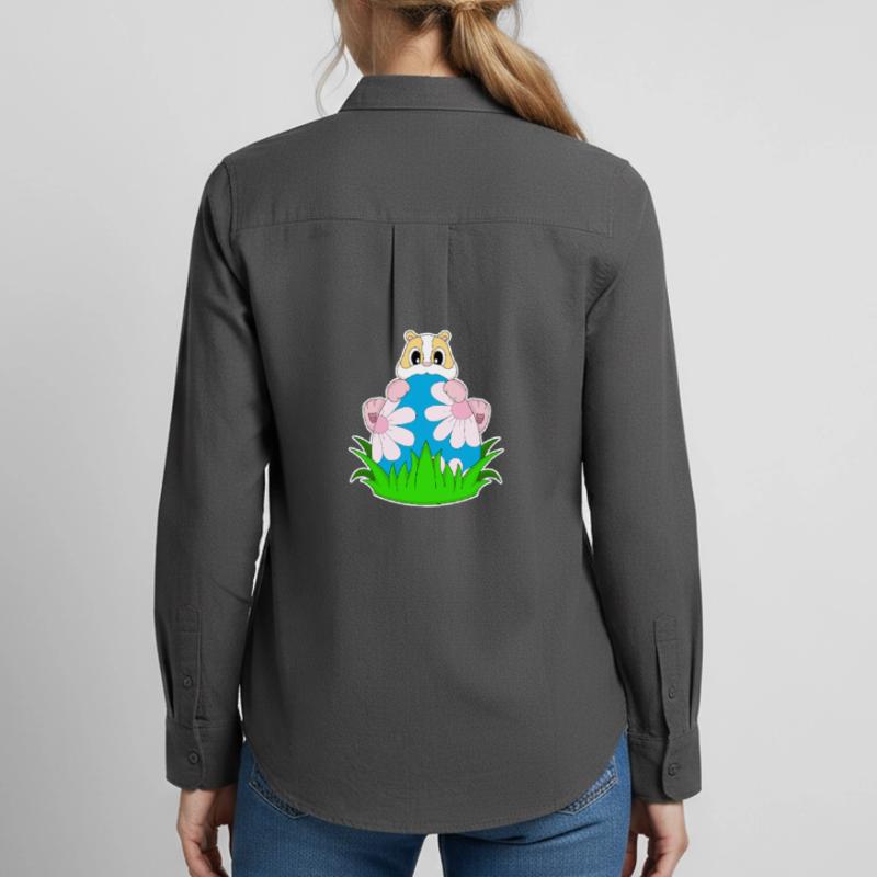 Hamster Easter Easter Egg Women's Oxford Shirt