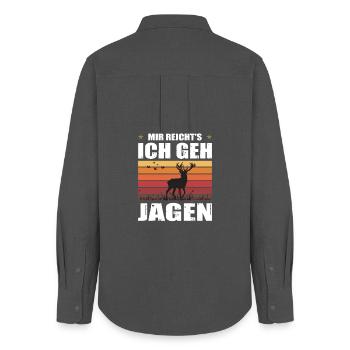 Jäger Geschenk Jagd Jagen Jägersprüfung Bestanden - Frauen Oxford Hemd - Anthrazit - Hinten - AI Model Female 172 light (172cm)