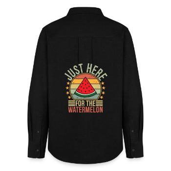 just here for the watermelon - Women's Oxford Shirt - black - Back - AI Model Female 172 light (172cm)