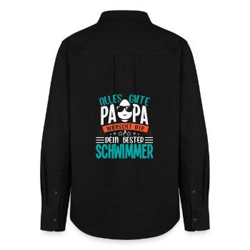 All the best dad wishes you your best swimmer - Women's Oxford Shirt - black - Back - AI Model Female 172 light (172cm)