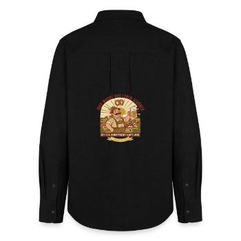 Bayerische Bierfreude Prost - Frauen Oxford Hemd - Schwarz - Hinten - AI Model Female 172 light (172cm)