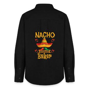 Nacho Average Baker - Women's Oxford Shirt - black - Back - AI Model Female 172 light (172cm)