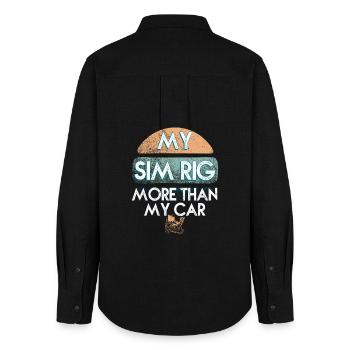 My Sim Rig More Than My Car - Women's Oxford Shirt - black - Back - AI Model Female 172 light (172cm)
