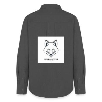 Wandalu Vuhs Fuchs - Frauen Oxford Hemd - Anthrazit - Hinten - AI Model Female 172 light (172cm)