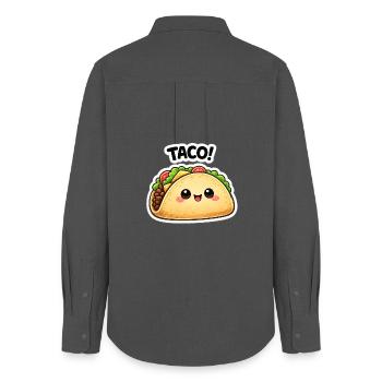 Kawaii-Taco mit süßem Gesicht - Frauen Oxford Hemd - Anthrazit - Hinten - AI Model Female 172 light (172cm)