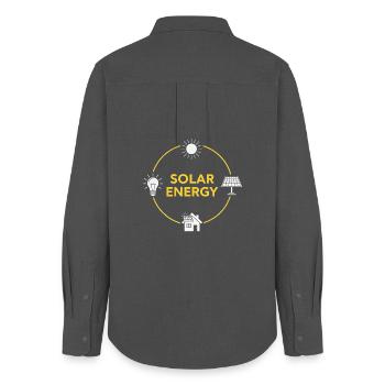 Solar Energy Circle Logo - Women's Oxford Shirt - anthracite - Back - AI Model Female 172 light (172cm)