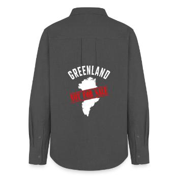 Greenland Not for Sale - Women's Oxford Shirt - anthracite - Back - AI Model Female 172 light (172cm)