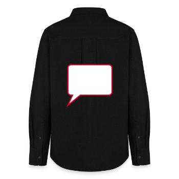 Personnalisez votre propre bande dessinée en bulles de dialogue - Chemise Oxford Femme - noir - Dos - AI Model Female 172 light (172cm)