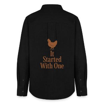 Mathématiques du poulet trop de poulets dans le - Chemise Oxford Femme - noir - Dos - AI Model Female 172 light (172cm)