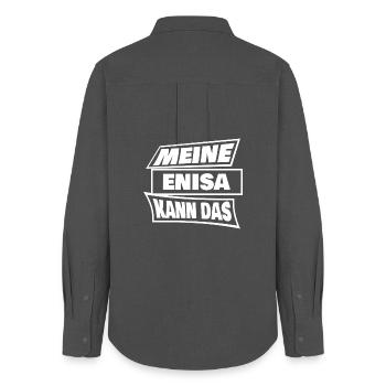 Enisa - Women's Oxford Shirt - anthracite - Back - AI Model Female 172 light (172cm)