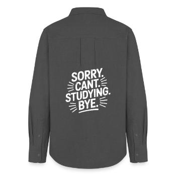 Sorry Can't Studying Bye - Women's Oxford Shirt - anthracite - Back - AI Model Female 172 light (172cm)