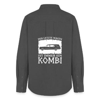 Der letzte Wagen ist immer ein Kombi – Bestatter - Frauen Oxford Hemd - Anthrazit - Hinten - AI Model Female 172 light (172cm)