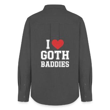 I Heart Goth Baddies - Women's Oxford Shirt - anthracite - Back - AI Model Female 172 light (172cm)
