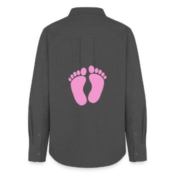 Pieds de bébé - Chemise Oxford Femme - charbon - Dos - AI Model Female 172 light (172cm)