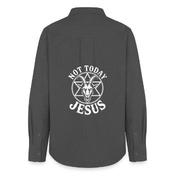 Goat Emblem Rebellion Crest - Women's Oxford Shirt - anthracite - Back - AI Model Female 172 light (172cm)