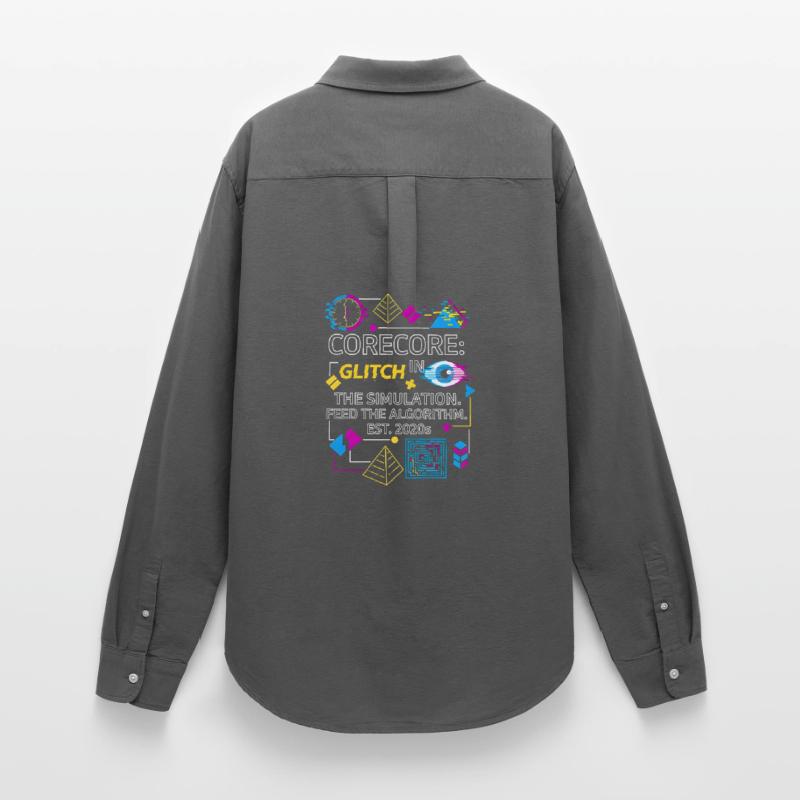 Collage d’algorithmes de simulation de bugs Corecore Chemise Oxford Femme